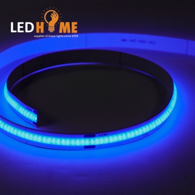 LEDHOME COB Strip Light 480Led/m 8mm 10watts Input 12/24v single blue color LED Light Strips 