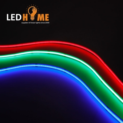 LEDHOME COB 灯带 480Led/m 10mm 12watts 输入 12/24v 单色蓝/红/绿/黄 COB LED 灯带